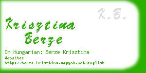 krisztina berze business card